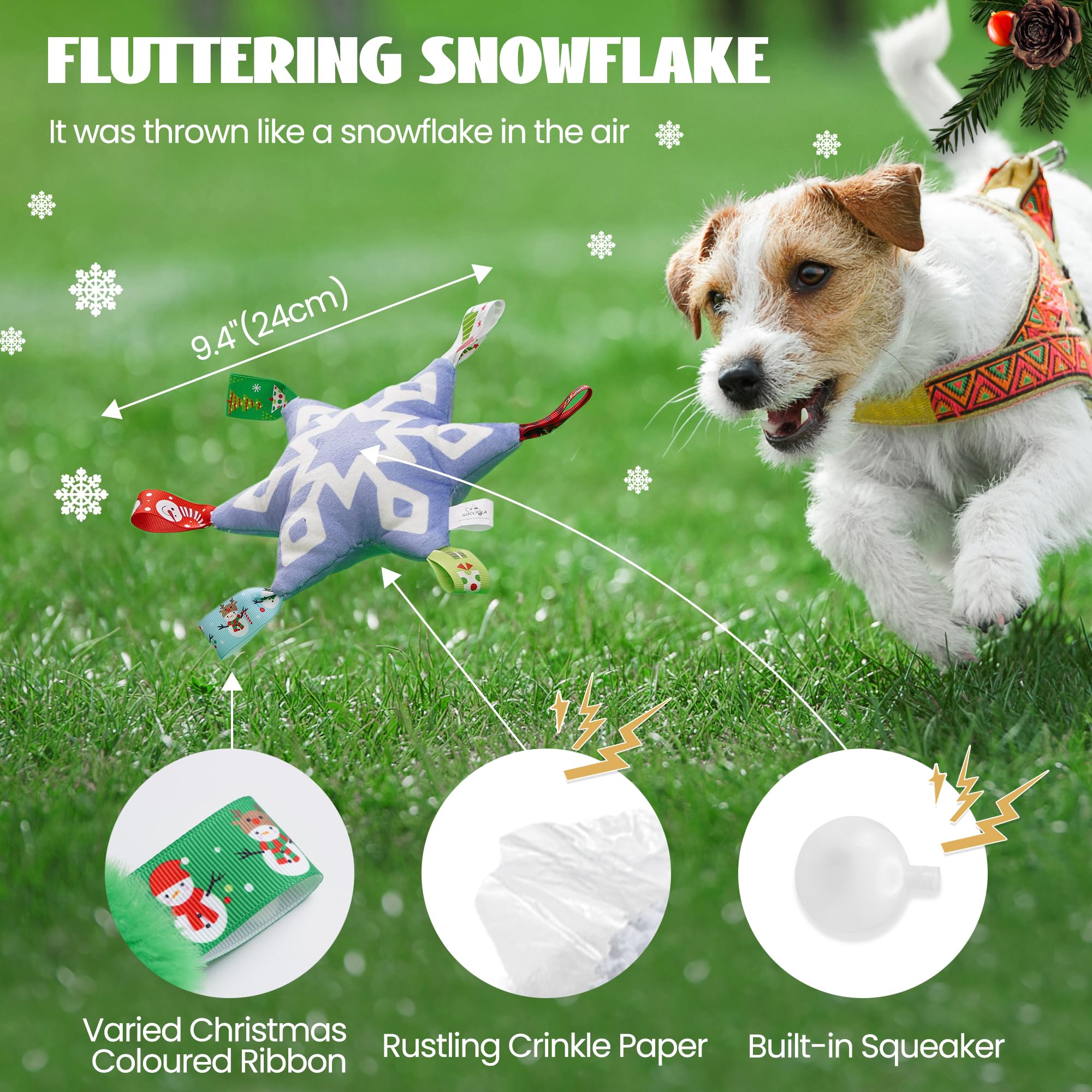 Nocciola Christmas Tree toy no stuffing supports safer chewing and interactive hide and seek games.