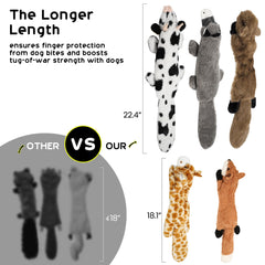 Nocciola dog squeaky toy crinkle fur provides soft feel and engaging crinkle sounds.