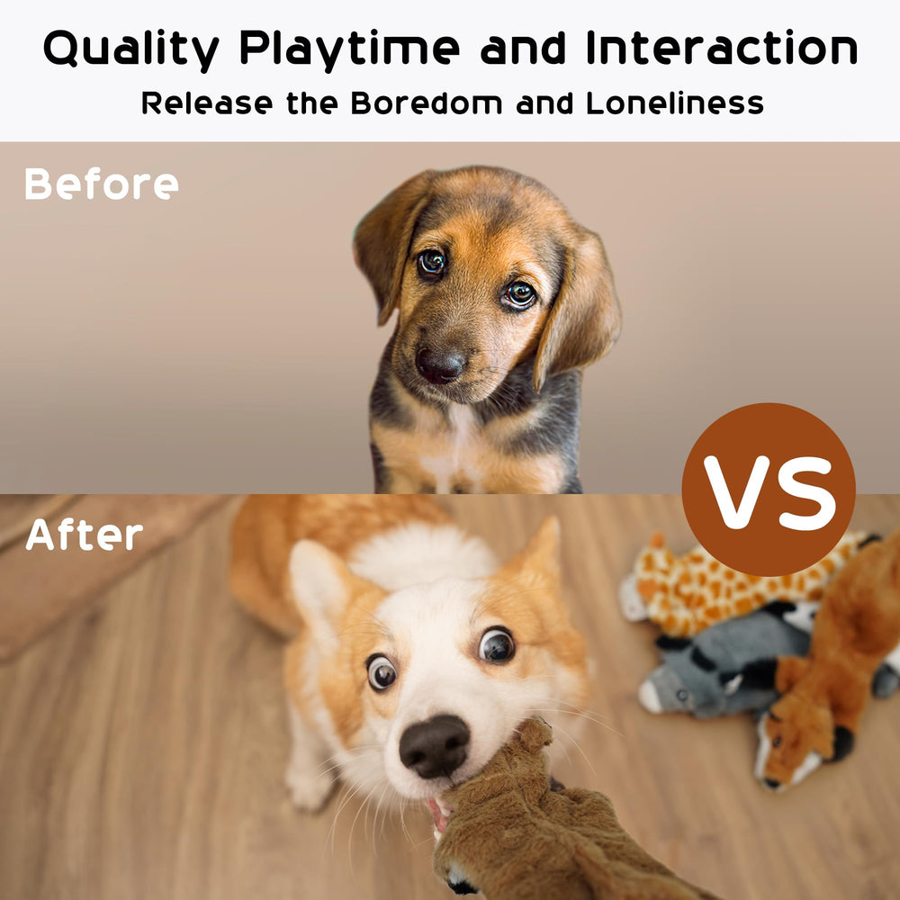 Nocciola dog squeaky toy set long-2 attracts attention with crunchy interior for instinctive play.