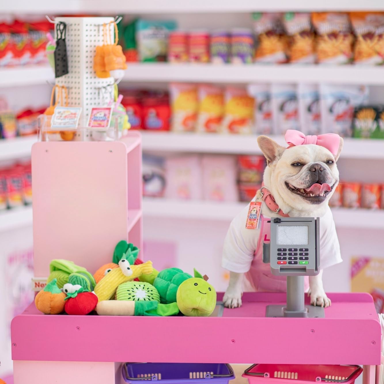 Nocciola fruit apple squeaky toy encourages interactive play and curiosity.