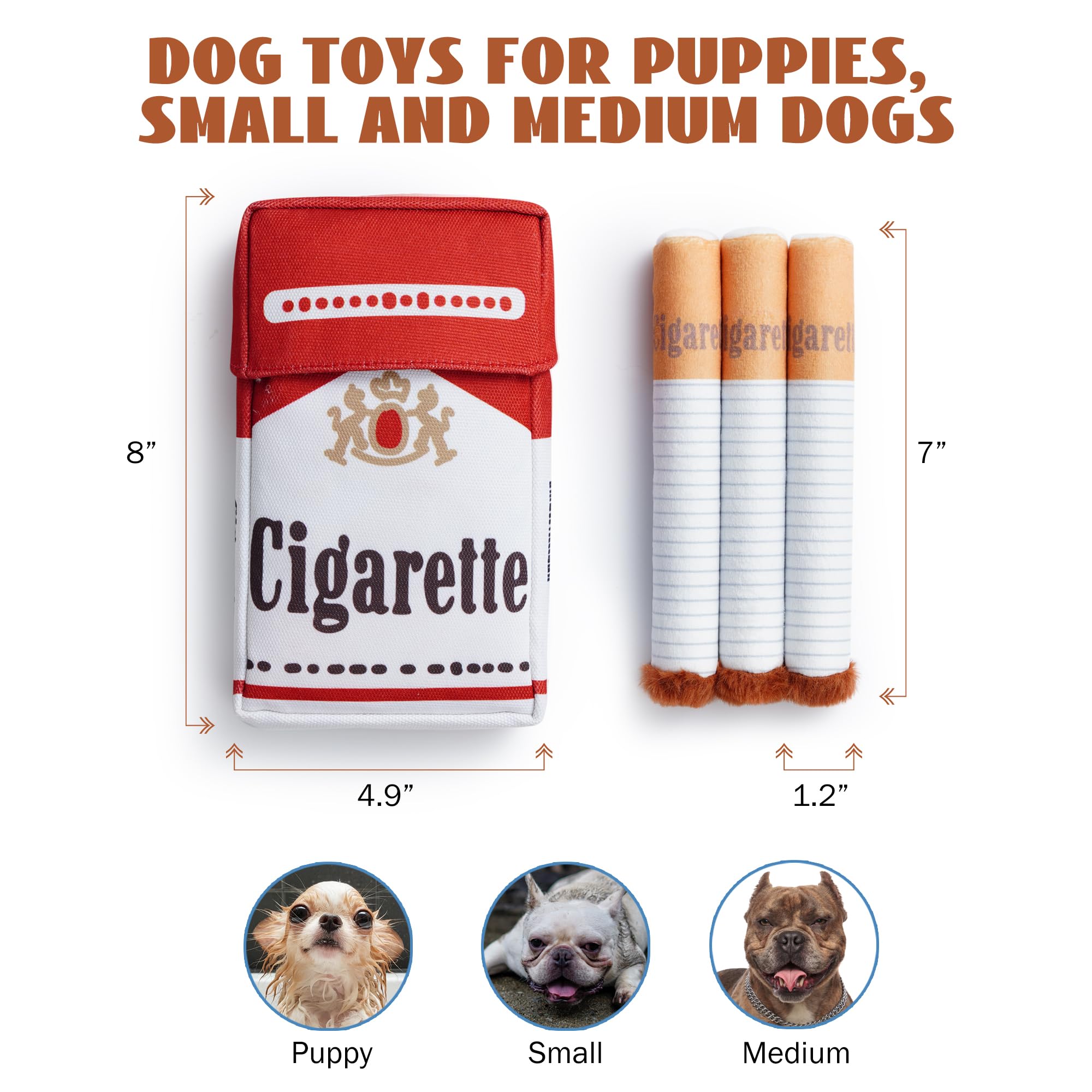 nocciola funny squeaky cigarette dog toy photo lifestyle moments with dog enjoying playful fun
