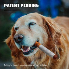 nocciola funny squeaky cigarette dog toy side view soft plush texture keeps teeth paws safe during gentle supervised play