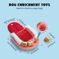 Nocciola Hide & Seek Toy hides treats in the tooth socket for sniff-and-find play.