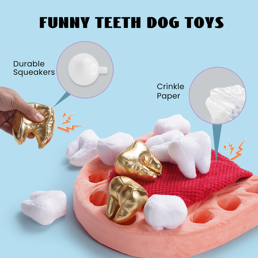 Nocciola Interactive Teeth Toy's rollable tongue invites rolling and puzzle solving.