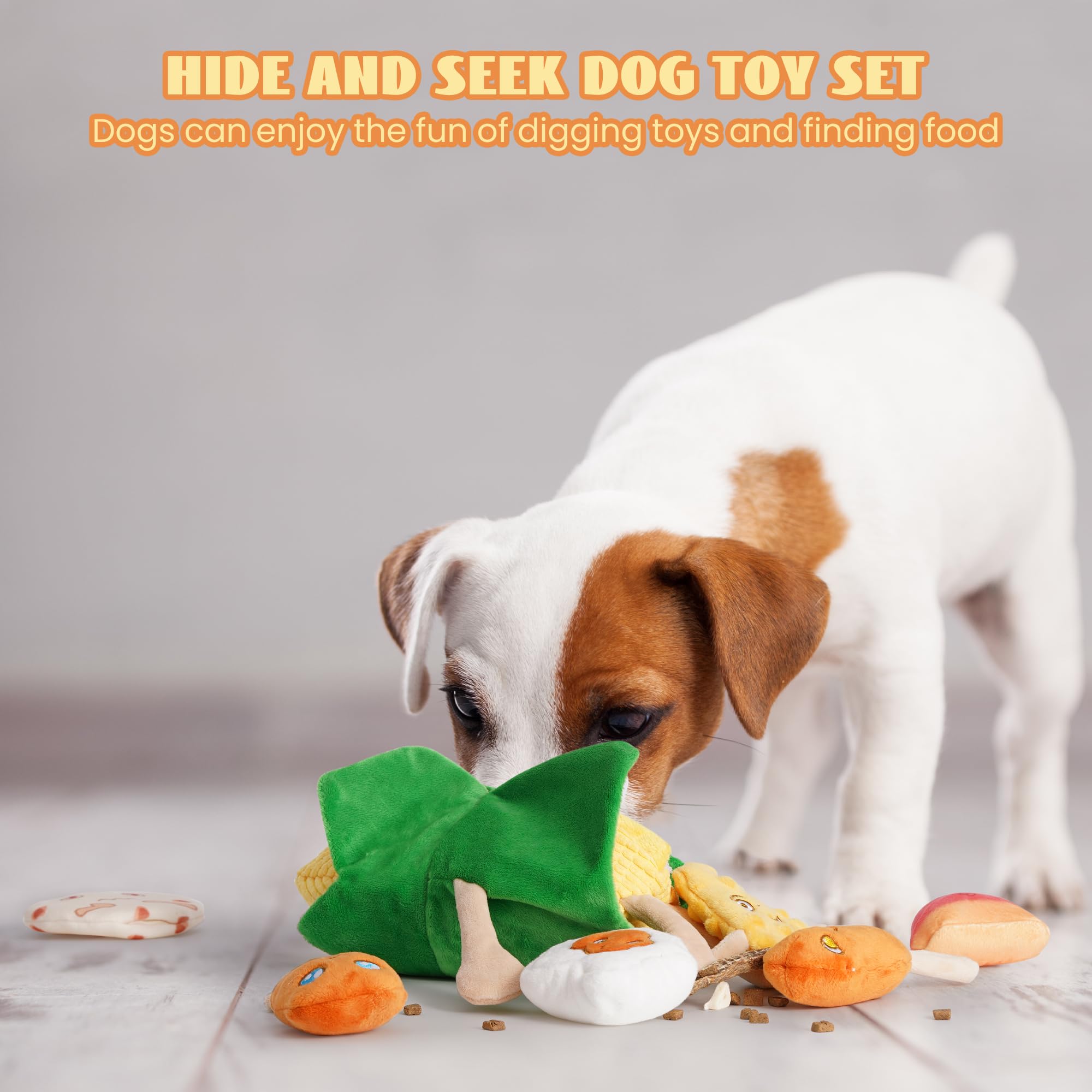 Nocciola Squeaky Crinkle Corn Dog Toy Pack durable fastener supports easy access