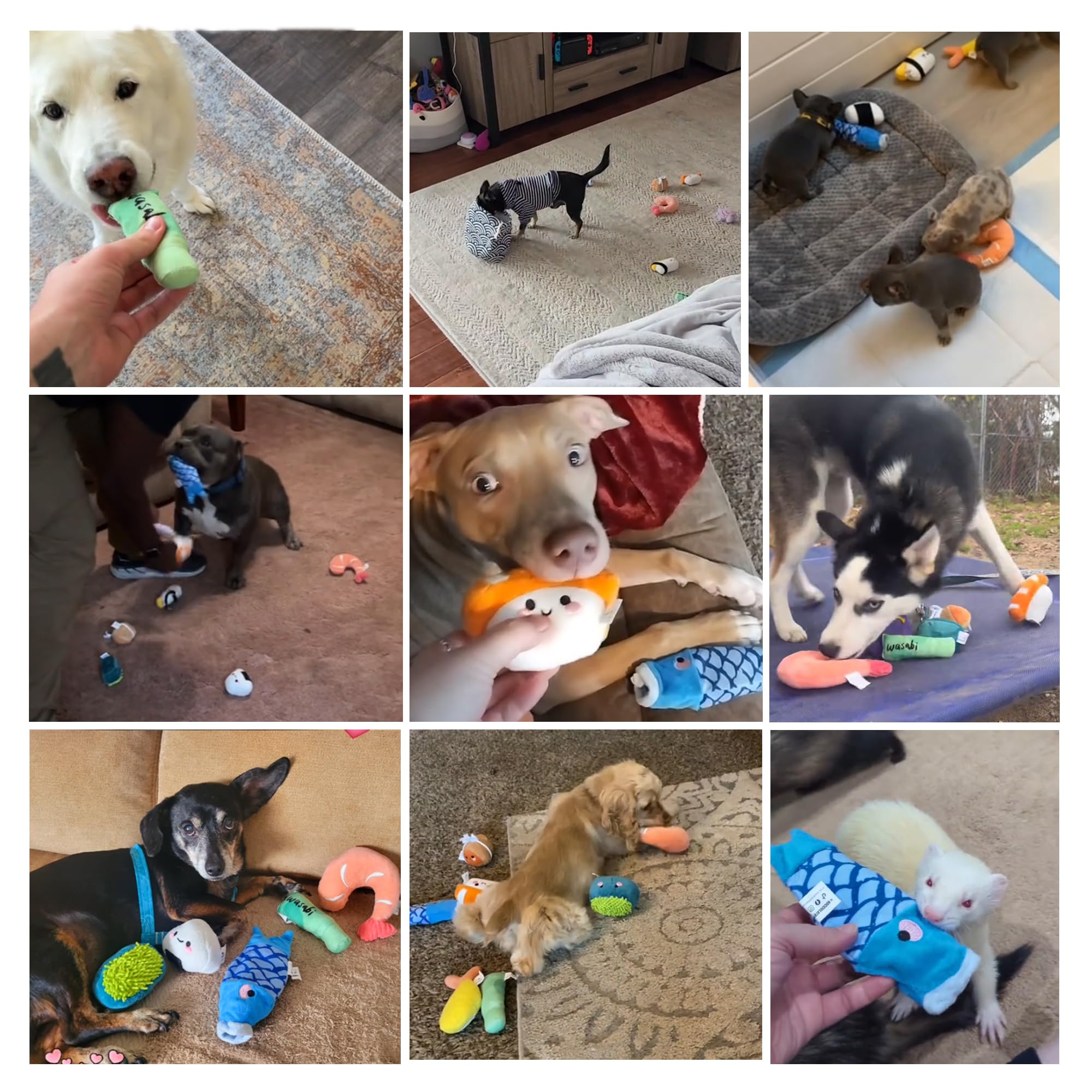 Nocciola sushi dog toy safe materials for worry-free play.