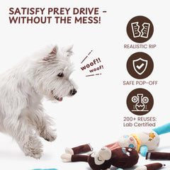 Nocciola tearable pull-rip-apart toy crinkle detail shows chew-friendly texture