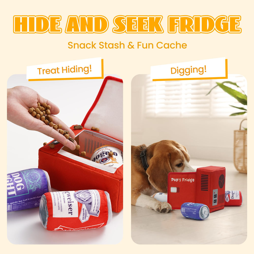 Nocciola three-pack beer-themed toys—great gift for dog lovers.