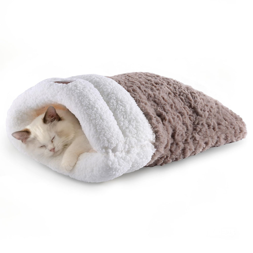 NODARKO Cat Sleeping Bag cave opening—cozy hideaway for indoor cats.