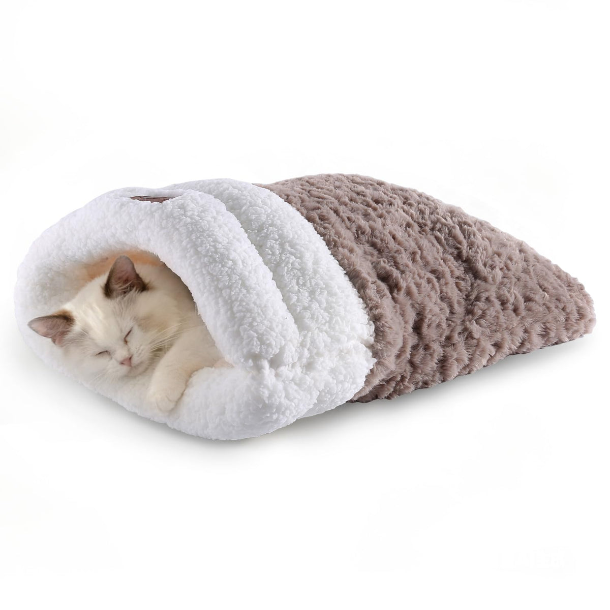 NODARKO Cat Sleeping Bag cave opening—cozy hideaway for indoor cats.