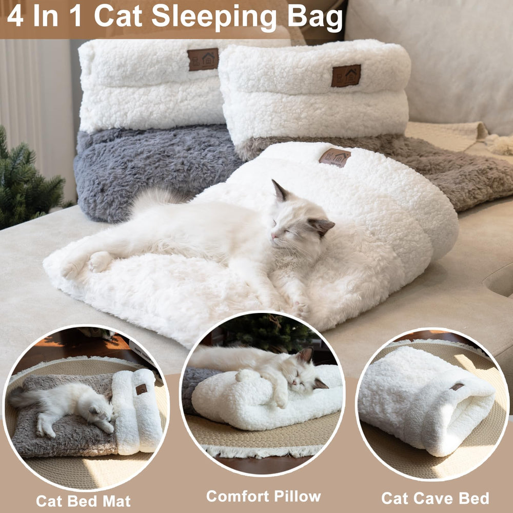 NODARKO Cat Sleeping Bag easy-care plush lining—hand wash friendly.