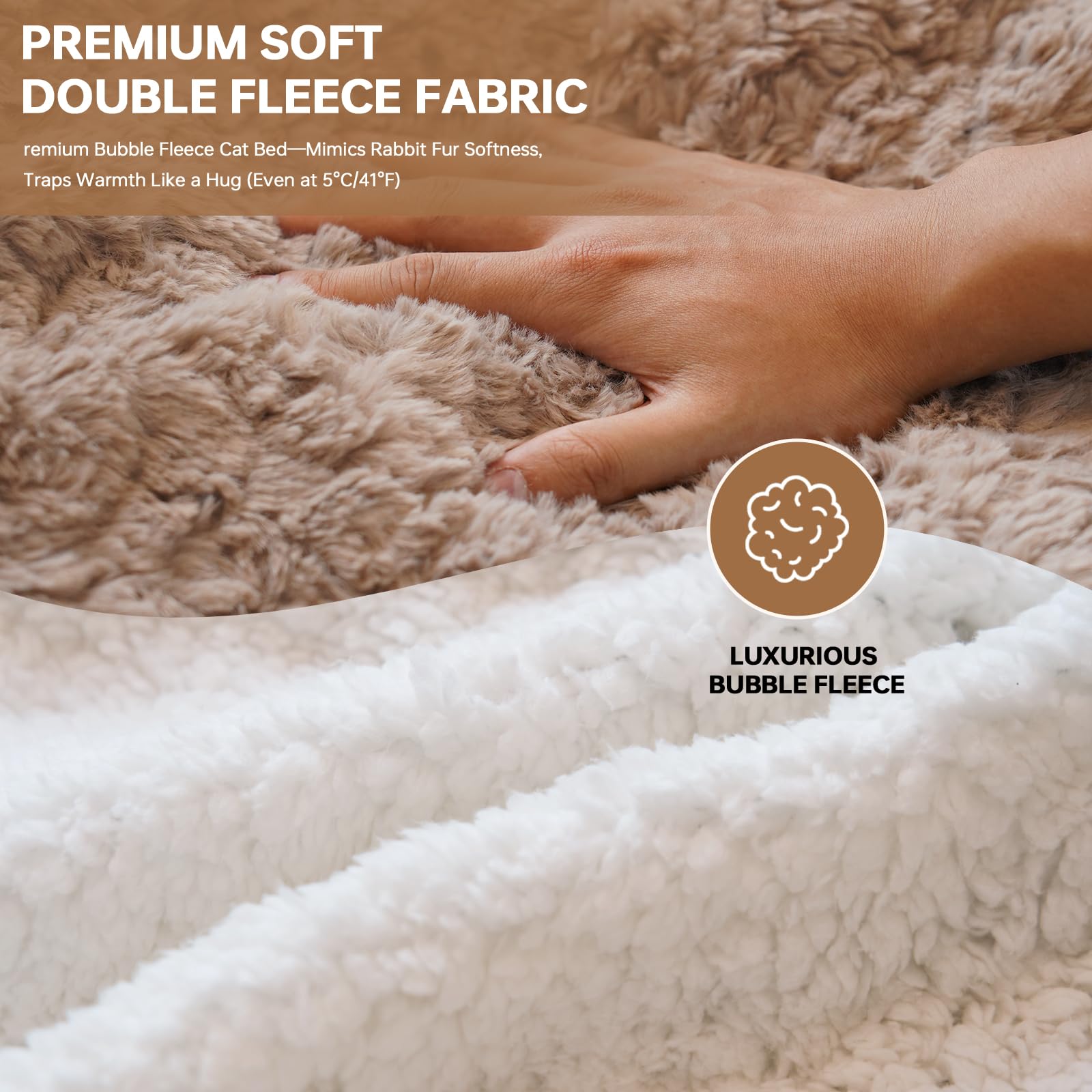 NODARKO Cat Sleeping Bag double-sided cover—two textures for luxe naps.