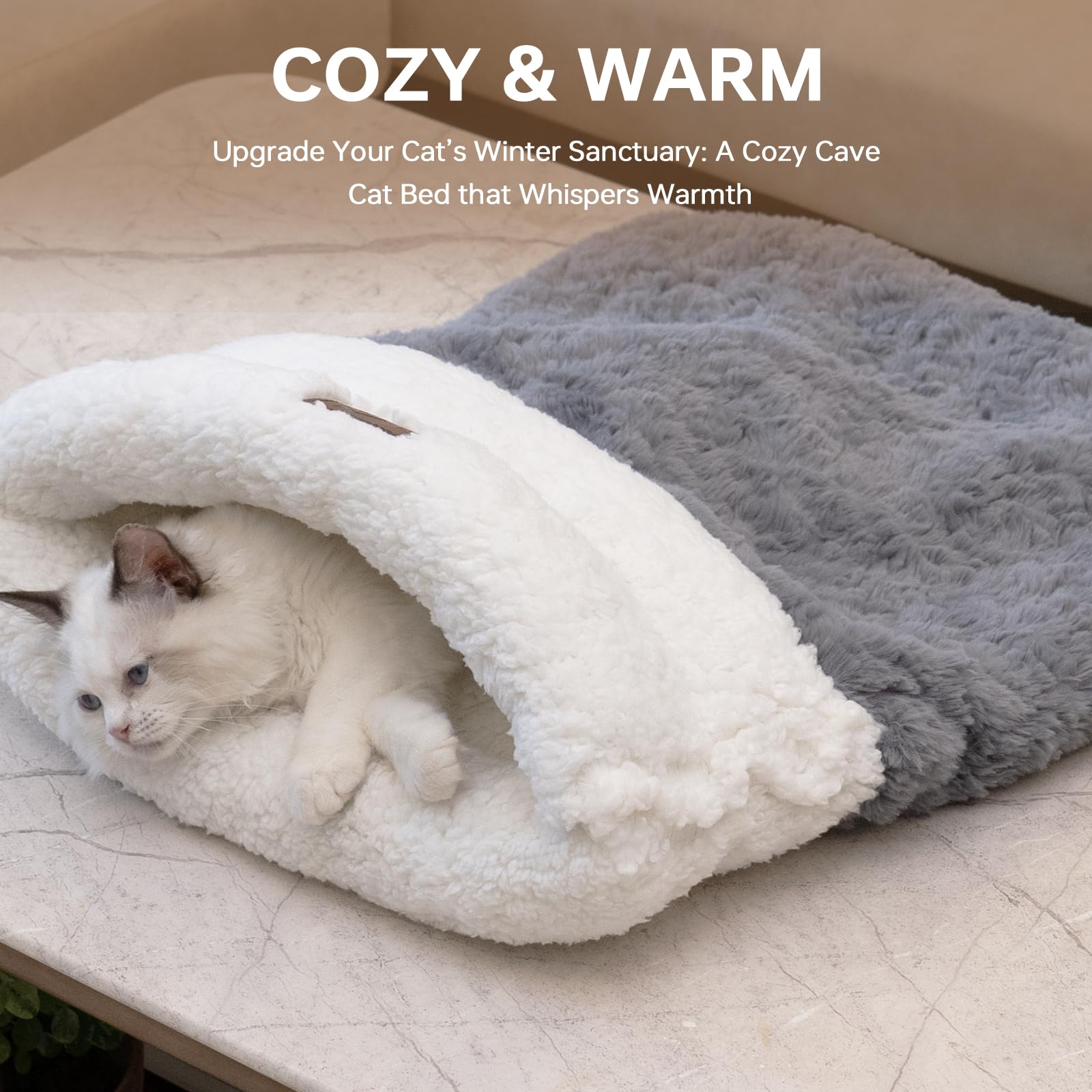 NODARKO semi-enclosed cave beds easy access for kittens and small cats.