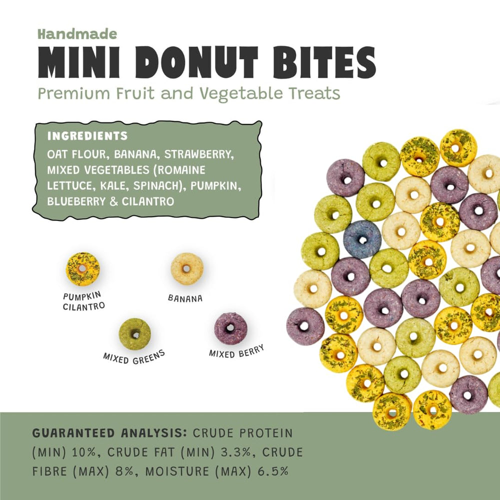 No Furries Delights mixed berries mini donuts close-up crunch for enrichment and training