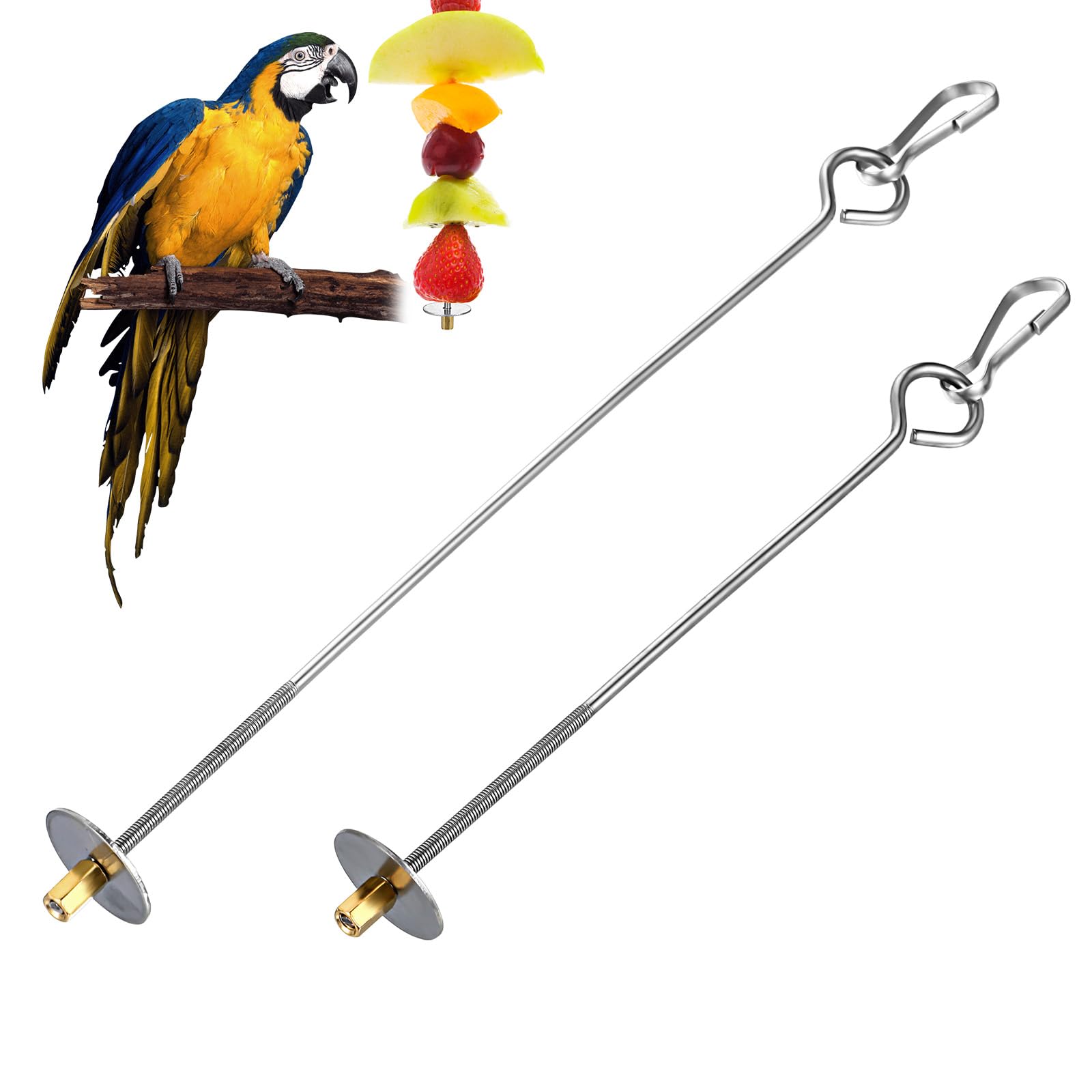 Nogeqi bird cage food holder hook ready to hang for enrichment in a spacious cage