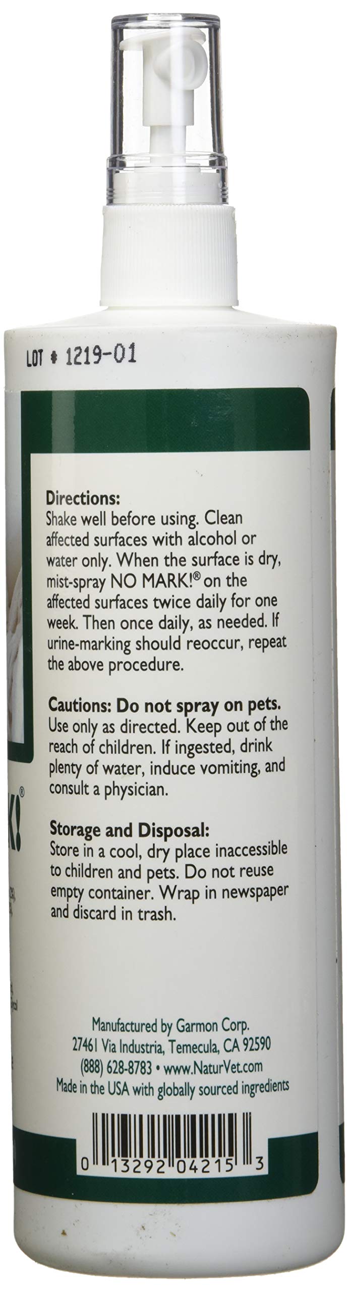 Nomark Cat Spray applied to fabric for safe indoor use on upholstery.