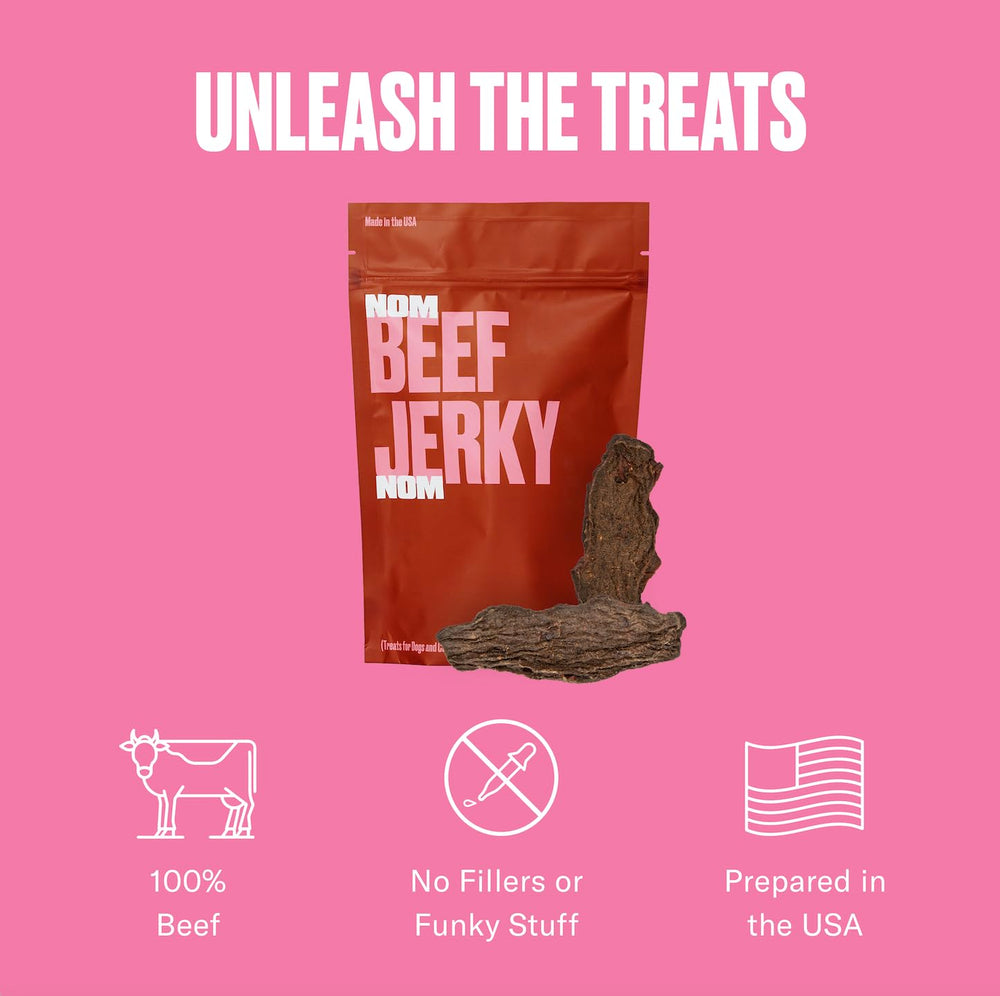 NomNomNow jerky training pieces for puppy and dog training sessions.