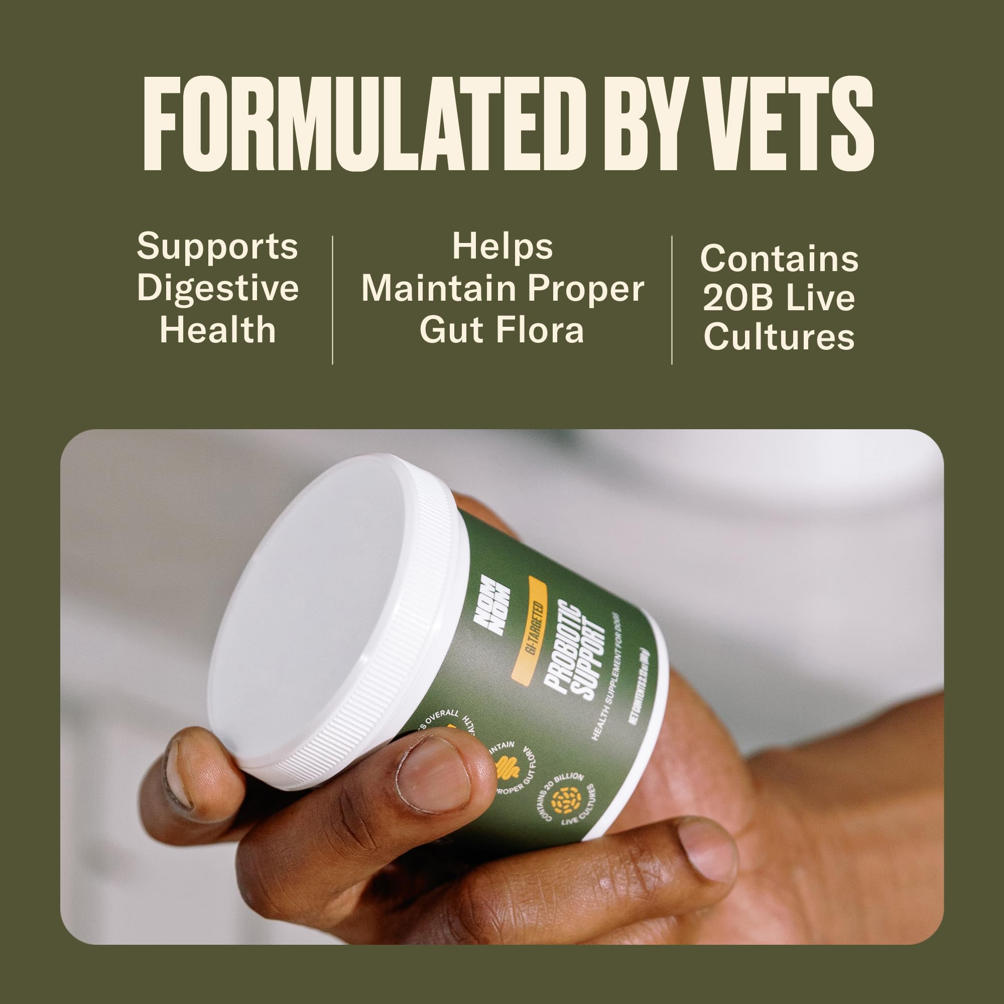 Nom Nom inulin prebiotic fiber nourishes beneficial gut bacteria.
