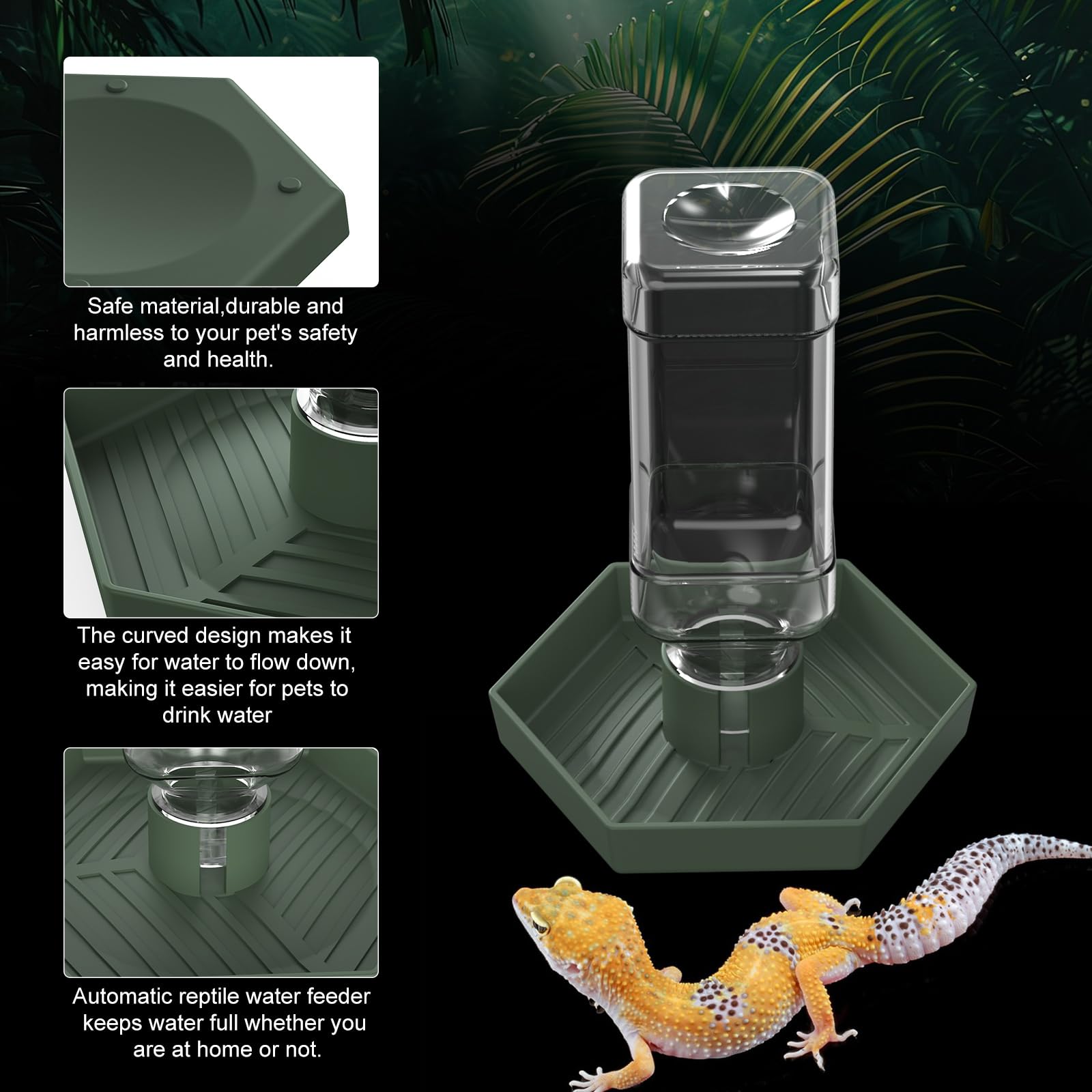 Nomoy 250ml bottle provides longer intervals between refills in terrarium.
