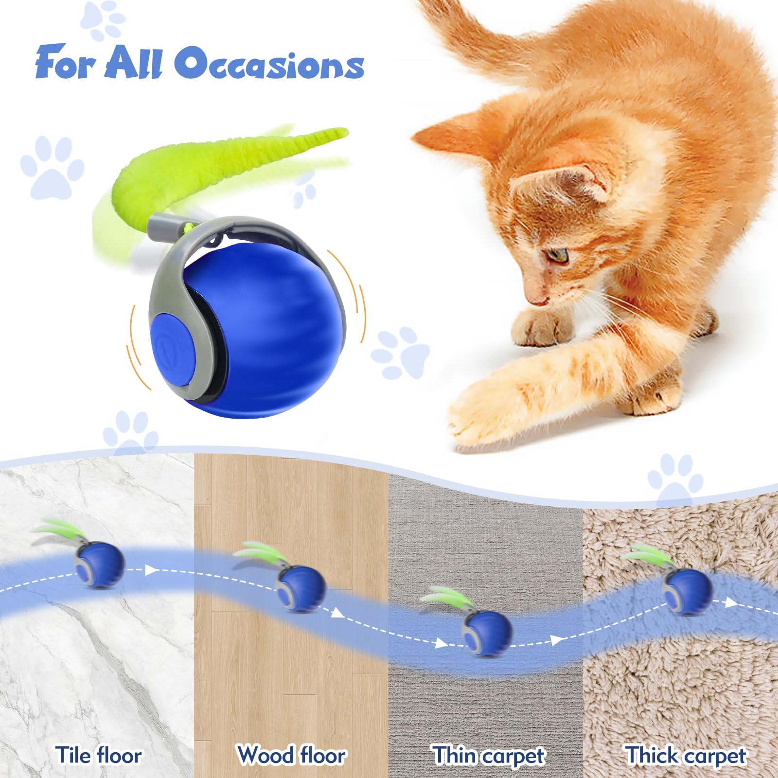 NONENDU 12000rpm motor cat toy delivers lively motion for engaging indoor sessions.