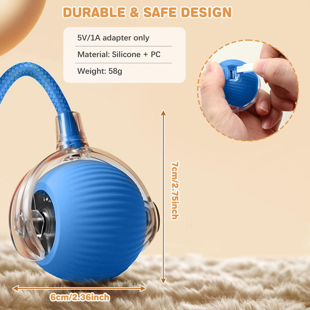 NONENDU cat toy obstacle-avoidance blue demonstrates smooth navigation during playful chases.