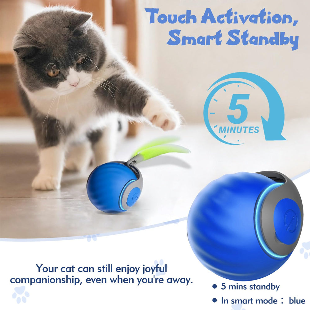 NONENDU USB-rechargeable cat toy powers longer sessions without frequent battery changes.