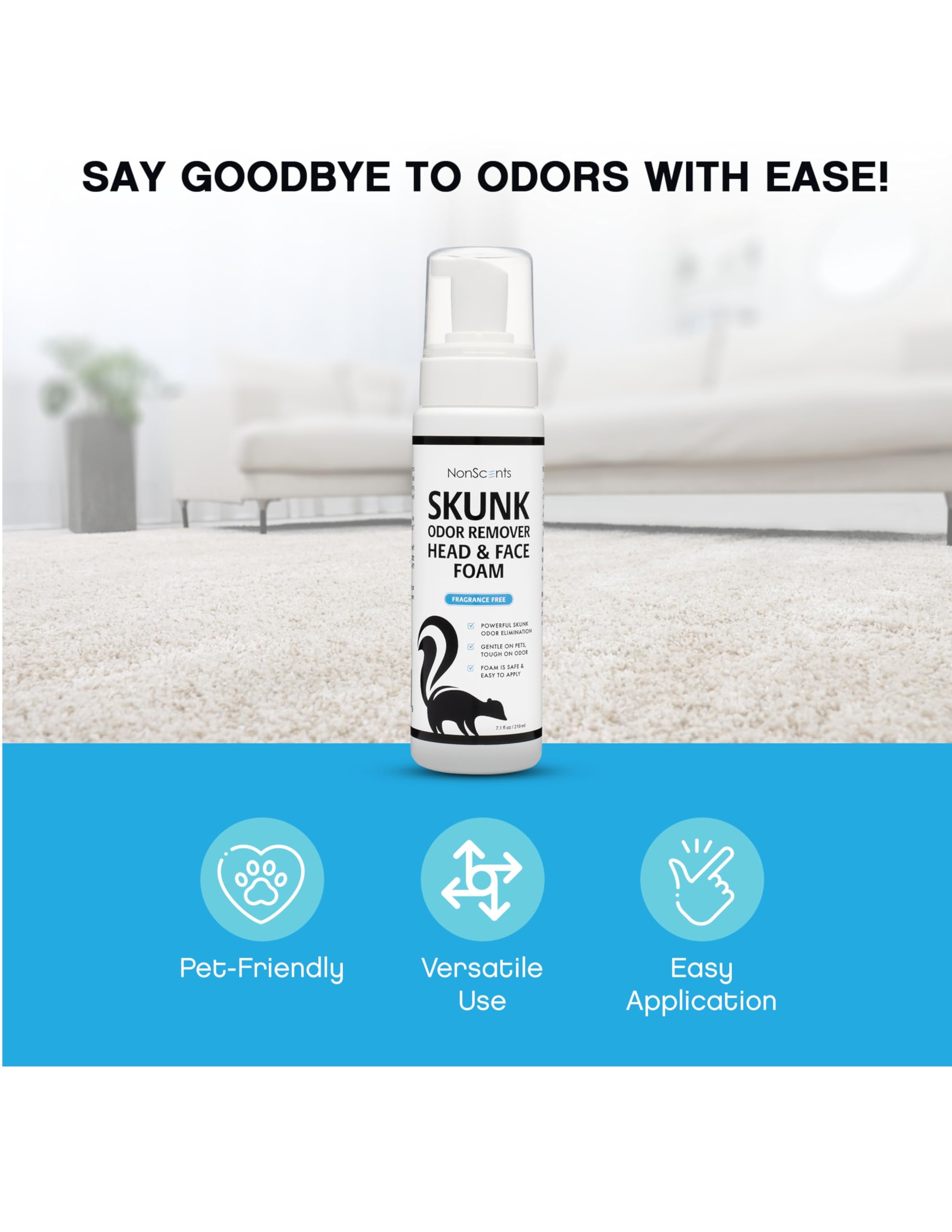 NonScents clothes-odor-removal-foam refreshes fabric without heavy fragrance.
