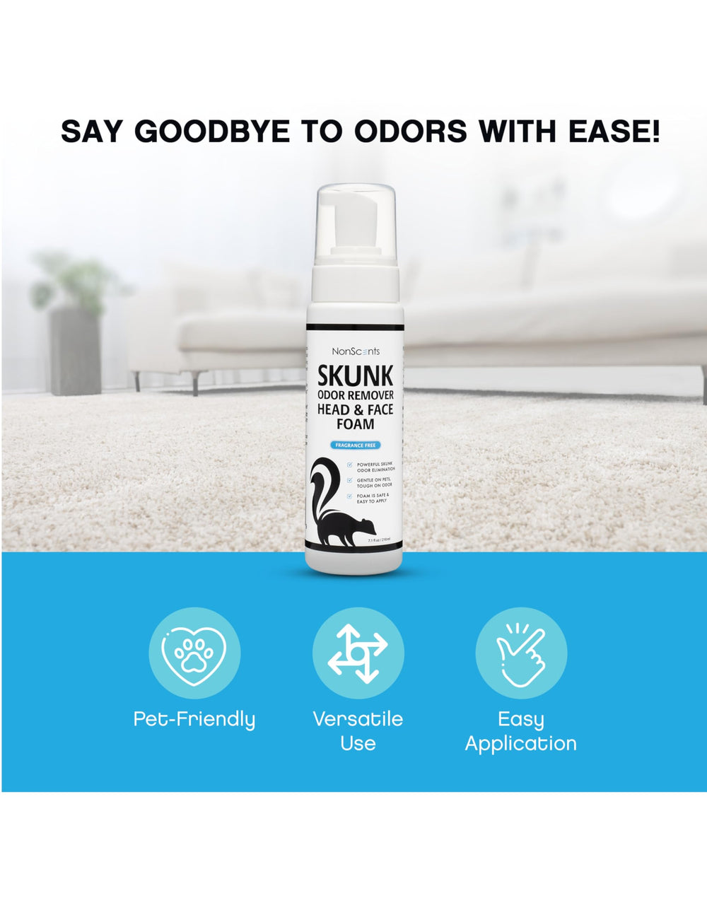 NonScents clothes-odor-removal-foam refreshes fabric without heavy fragrance.