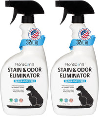 NonScents stain odor eliminator bottle showing 32 oz size for pet urine odor removal at home