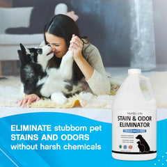 NonScents Stain & Odor Eliminator bottle cap closeup highlights fragrance-free, pet-safe formula.