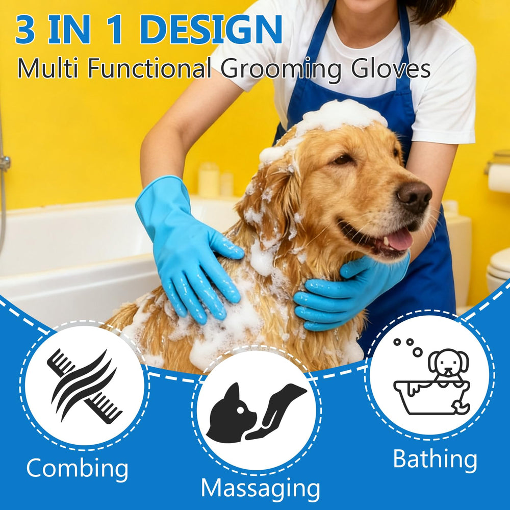 Nooepc dog bath brush delivers rich lather and gentle scrubbing