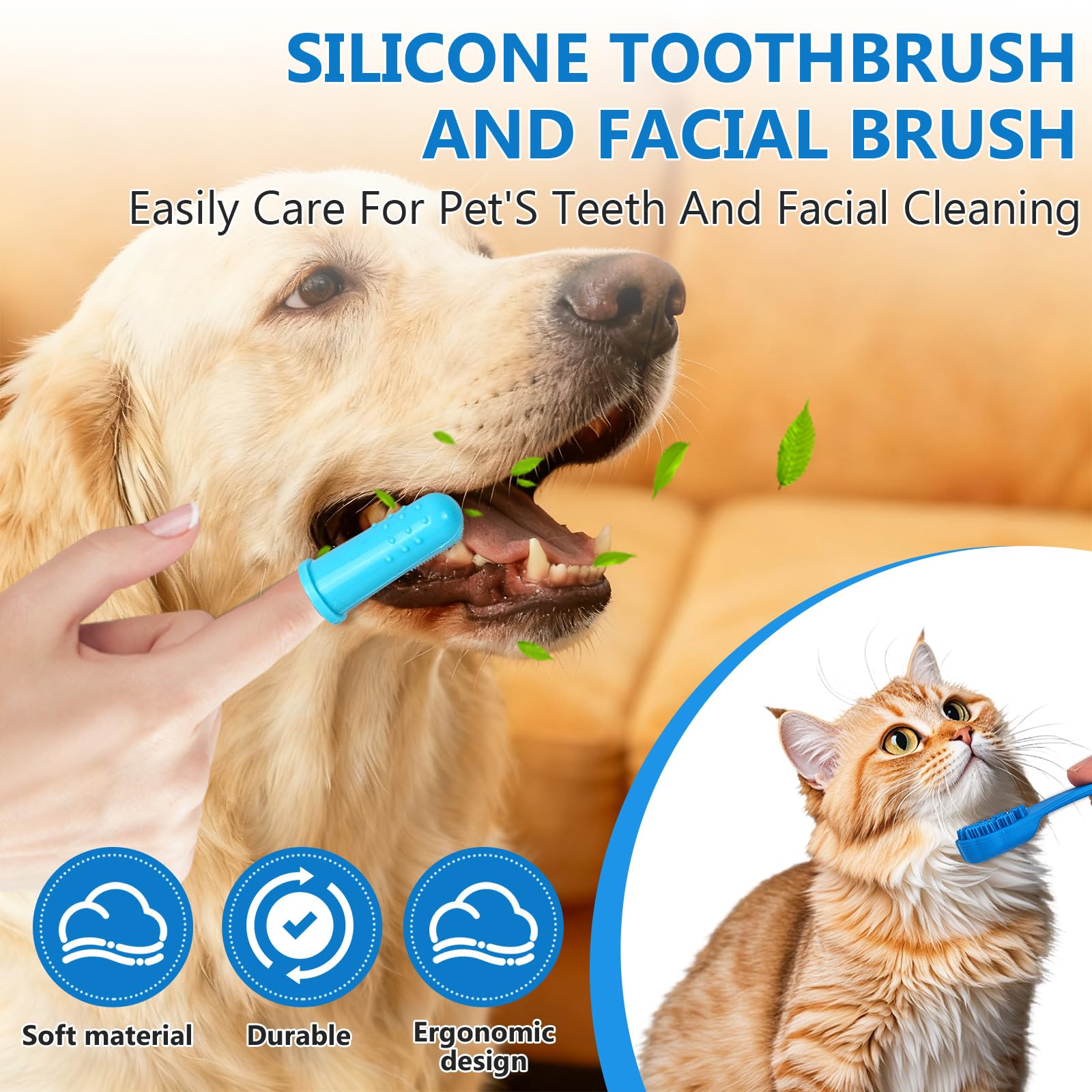 Nooepc facial brush cleans facial fur and tear-stain areas