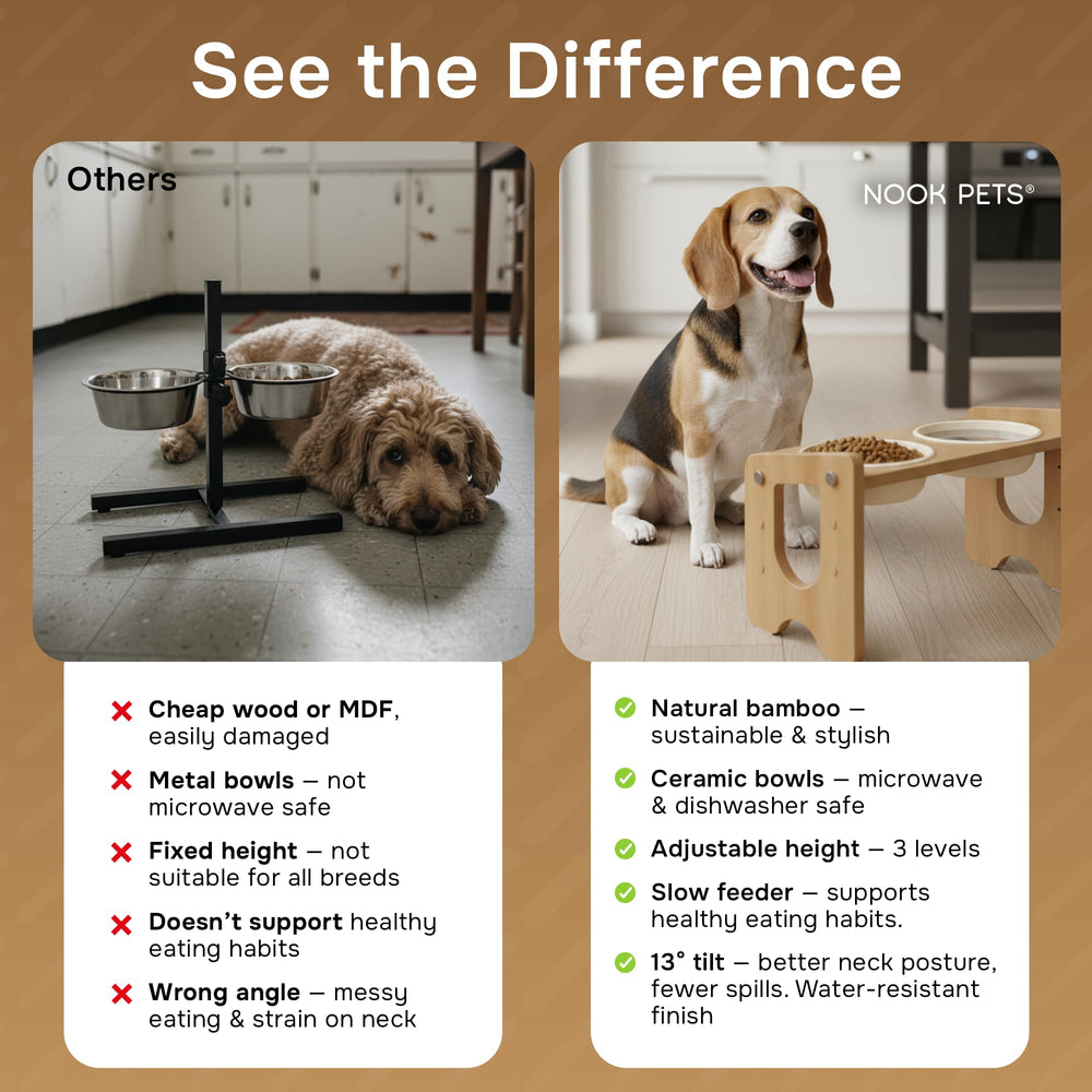 Nook Pets bowls lift out for quick dishwasher cleaning.
