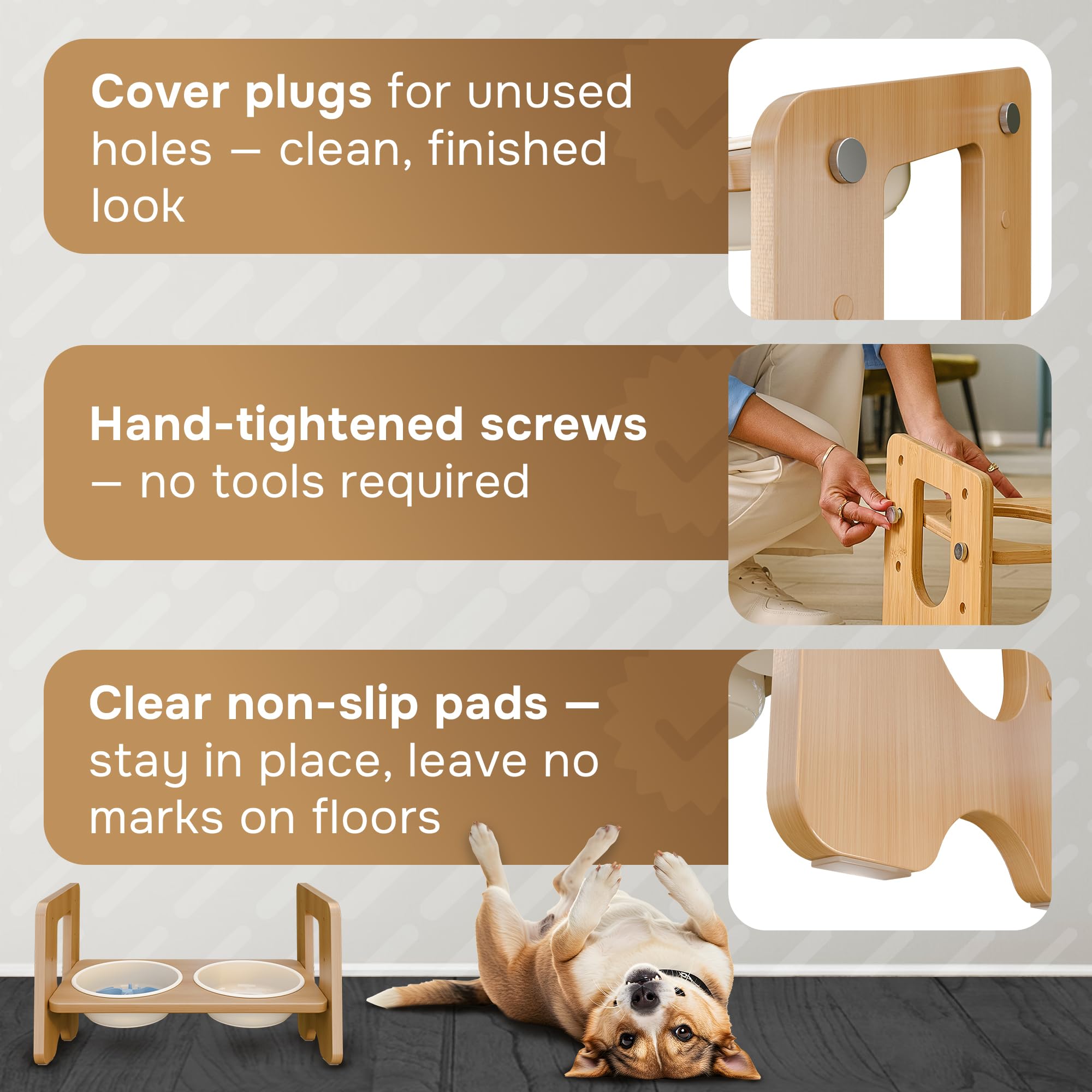 Nook Pets non-slip pads reduce sliding and floor marks.