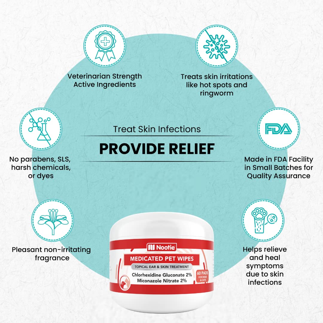 Nootie medicated wipes eye-area cleanup, gentle around eyes.