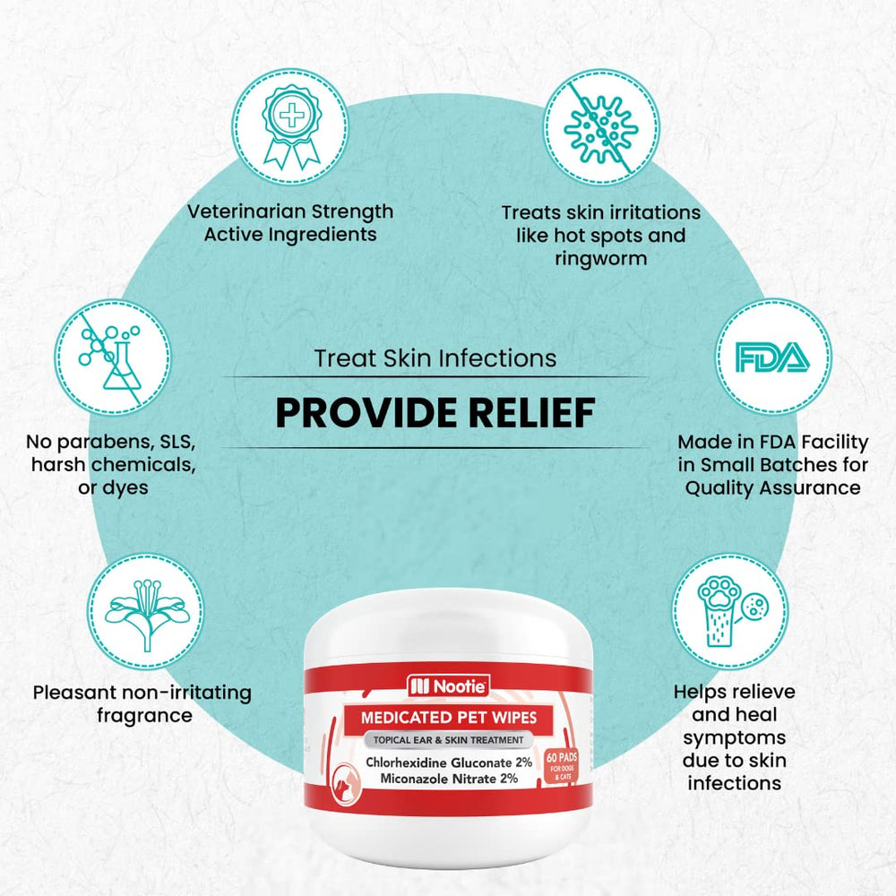 Nootie medicated wipes eye-area cleanup, gentle around eyes.