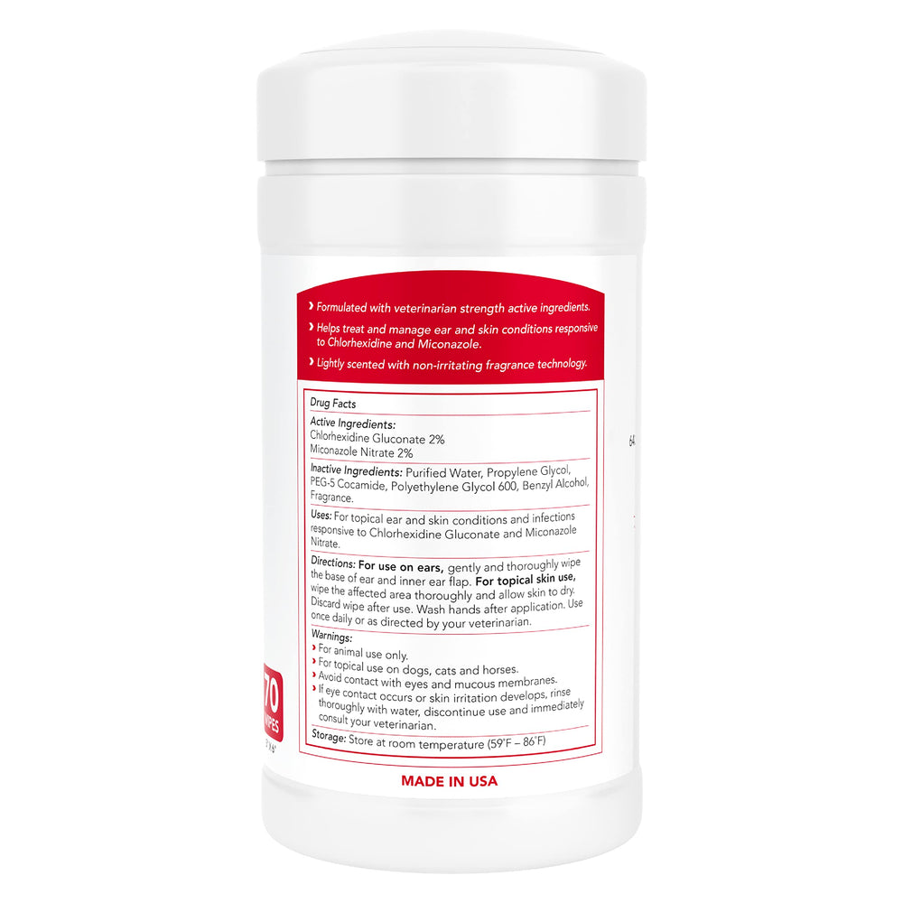 Nootie medicated wipes XL 5x6 inch for easy spot treatments on dogs and cats.