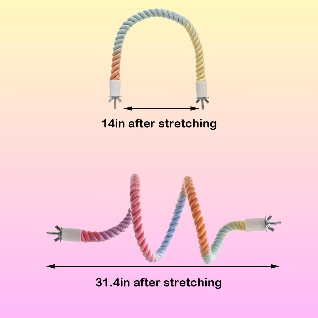 Nopikku gradient bird rope perch 31in enhances exercise with longer reach and sturdy support.