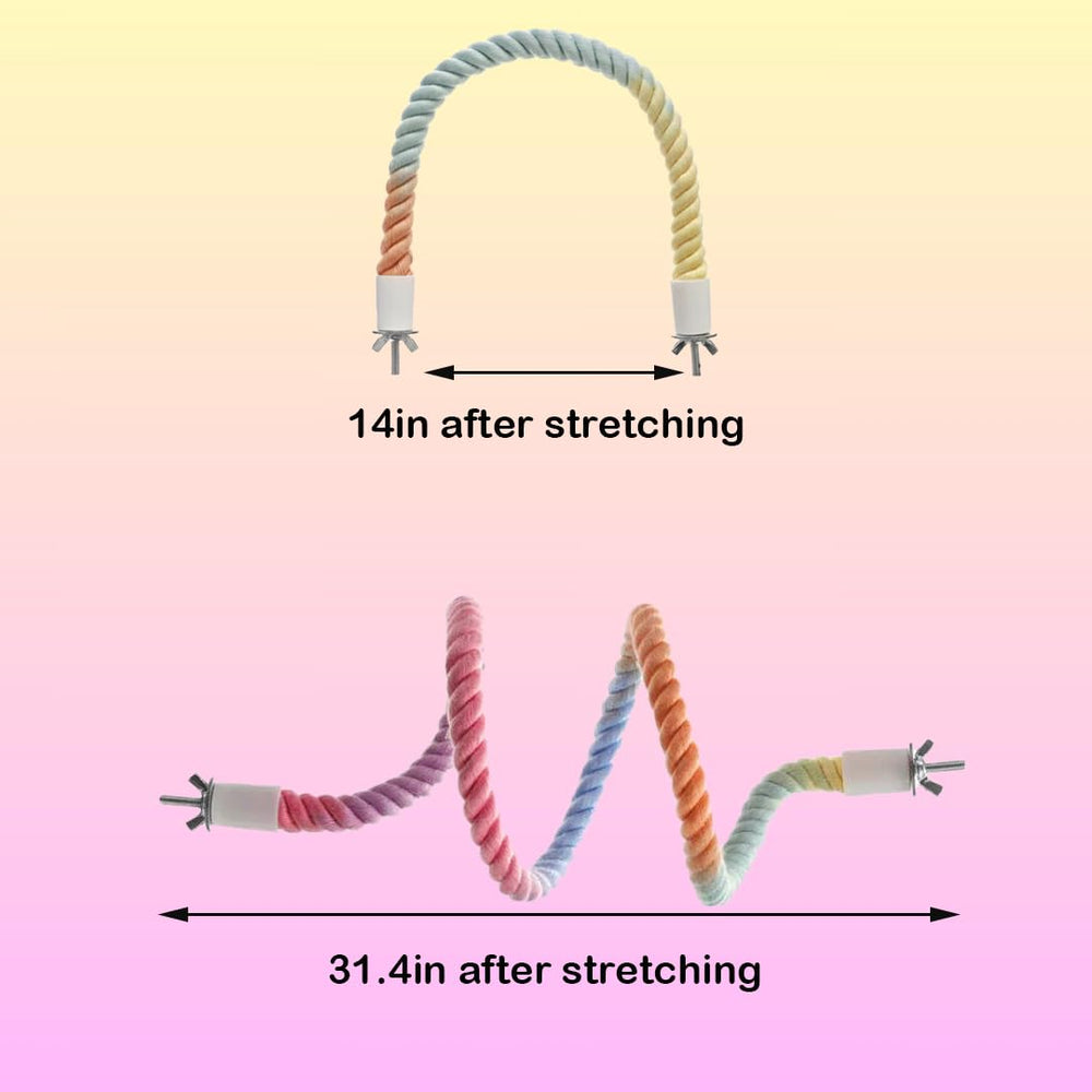 Nopikku gradient bird rope perch 31in enhances exercise with longer reach and sturdy support.
