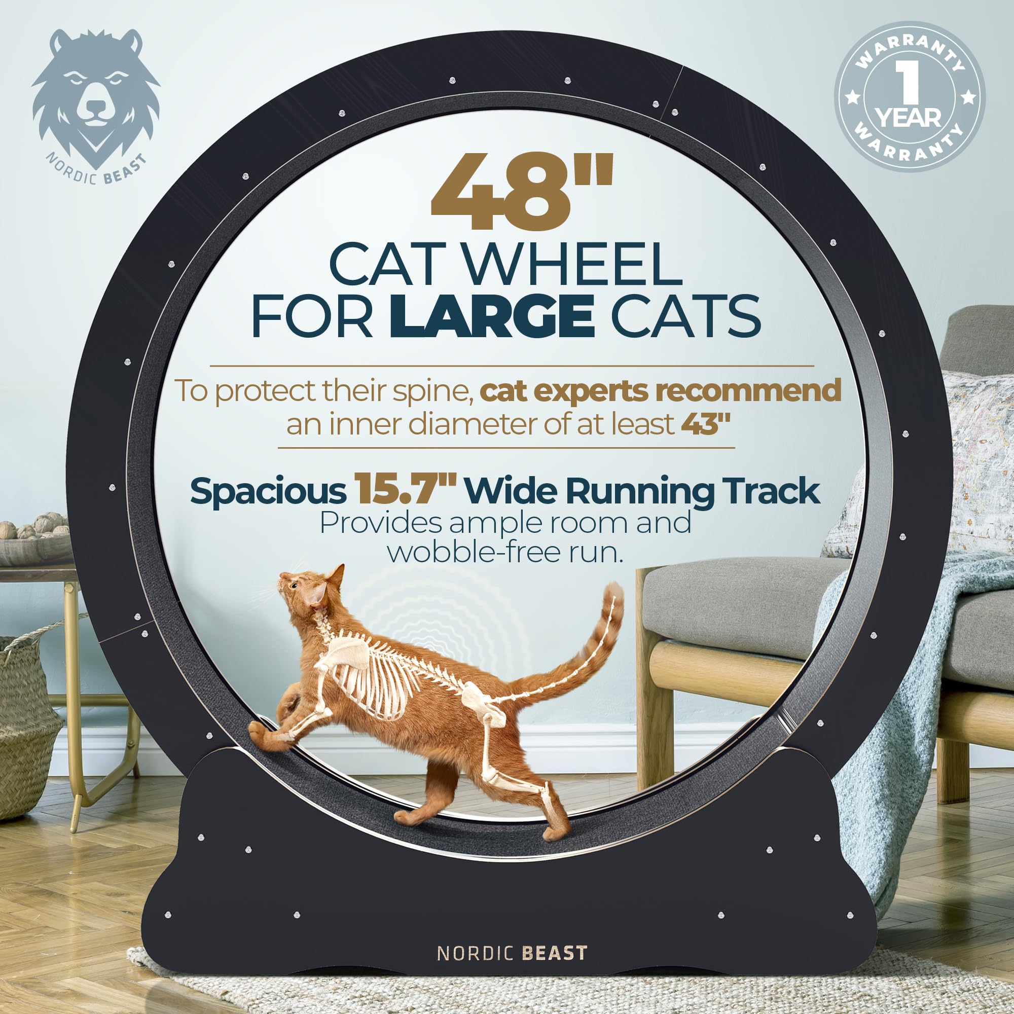 Nordic Beast wheel shows two large cats running side by side on the wide surface.