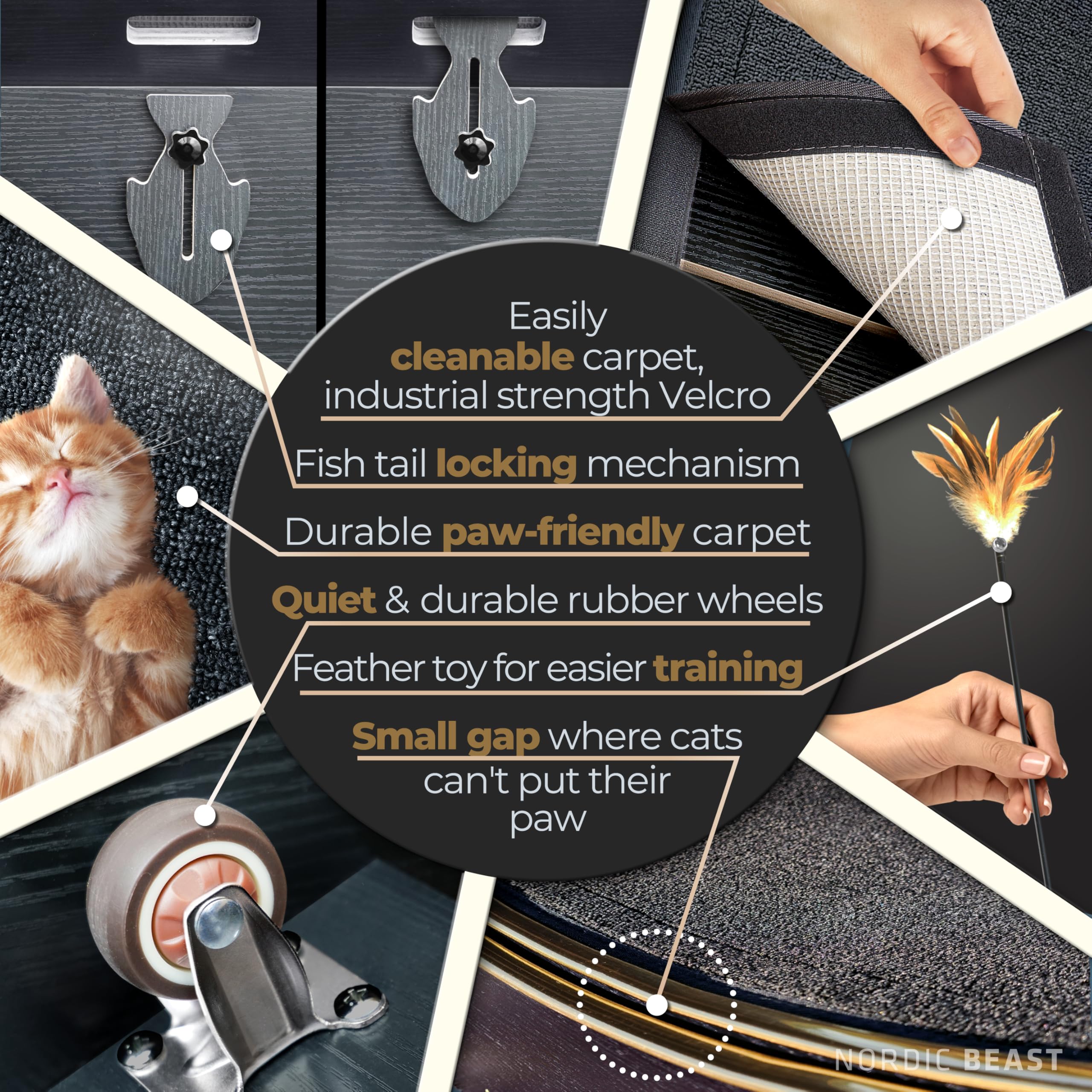 Nordic Beast Gold safety no-gap design protects paws during play.