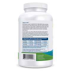 Nordic Naturals Omega-3 Pet pouring softgels into dog bowl for easy dosing
