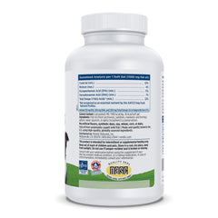 Nordic Naturals Omega-3 Pet soft gels poured into dog food for easy dosing