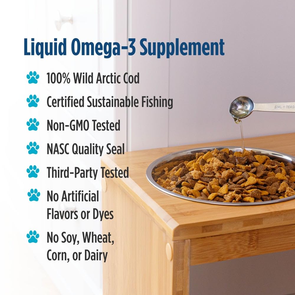 Nordic Naturals Pet Cod Liver Oil sustainability badge reflects ethical sourcing