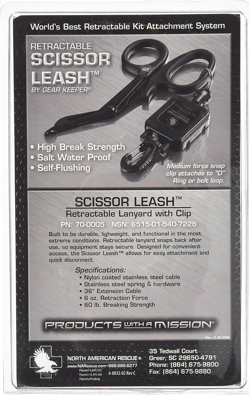 North American Rescue scissor leash in-use clip keeps tools ready
