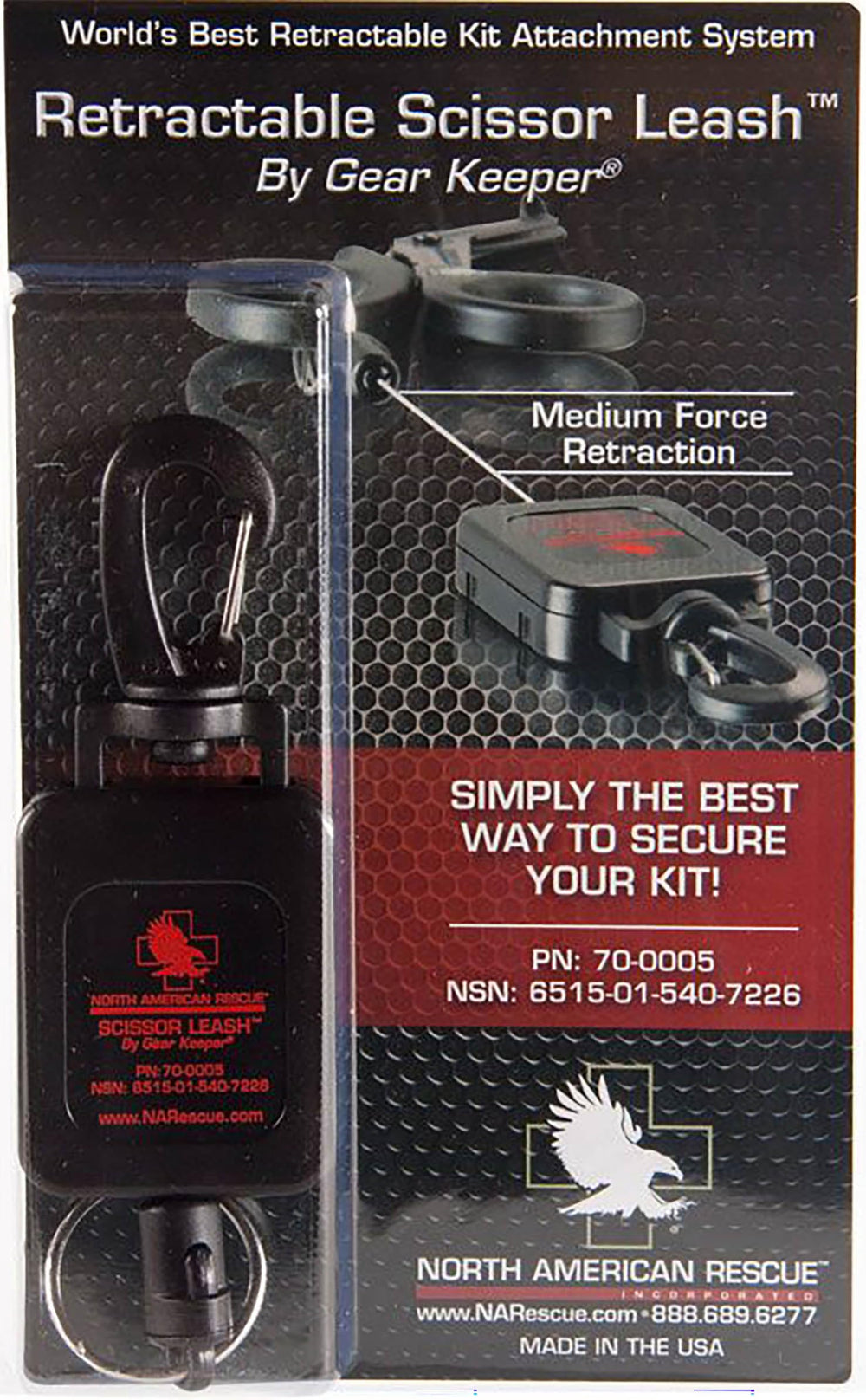 North American Rescue scissor leash self-cleaning feature maintains readiness
