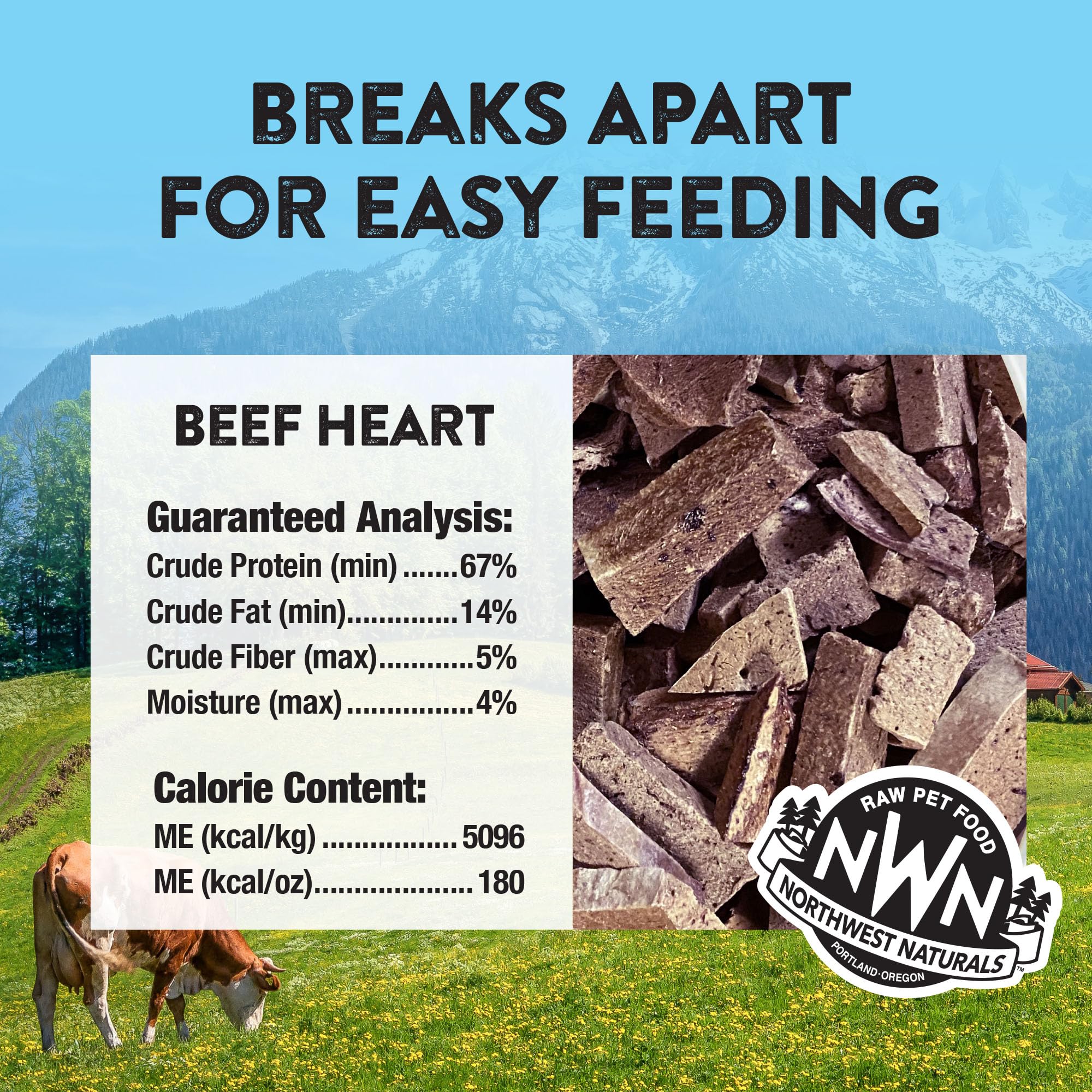 Northwest Naturals Beef Heart Treats in a bowl illustrate versatile feeding for dogs and cats.