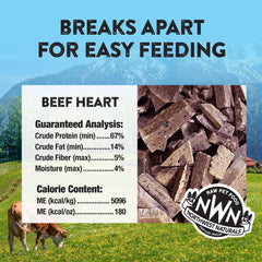 Northwest Naturals Beef Heart Treats in a bowl illustrate versatile feeding for dogs and cats.