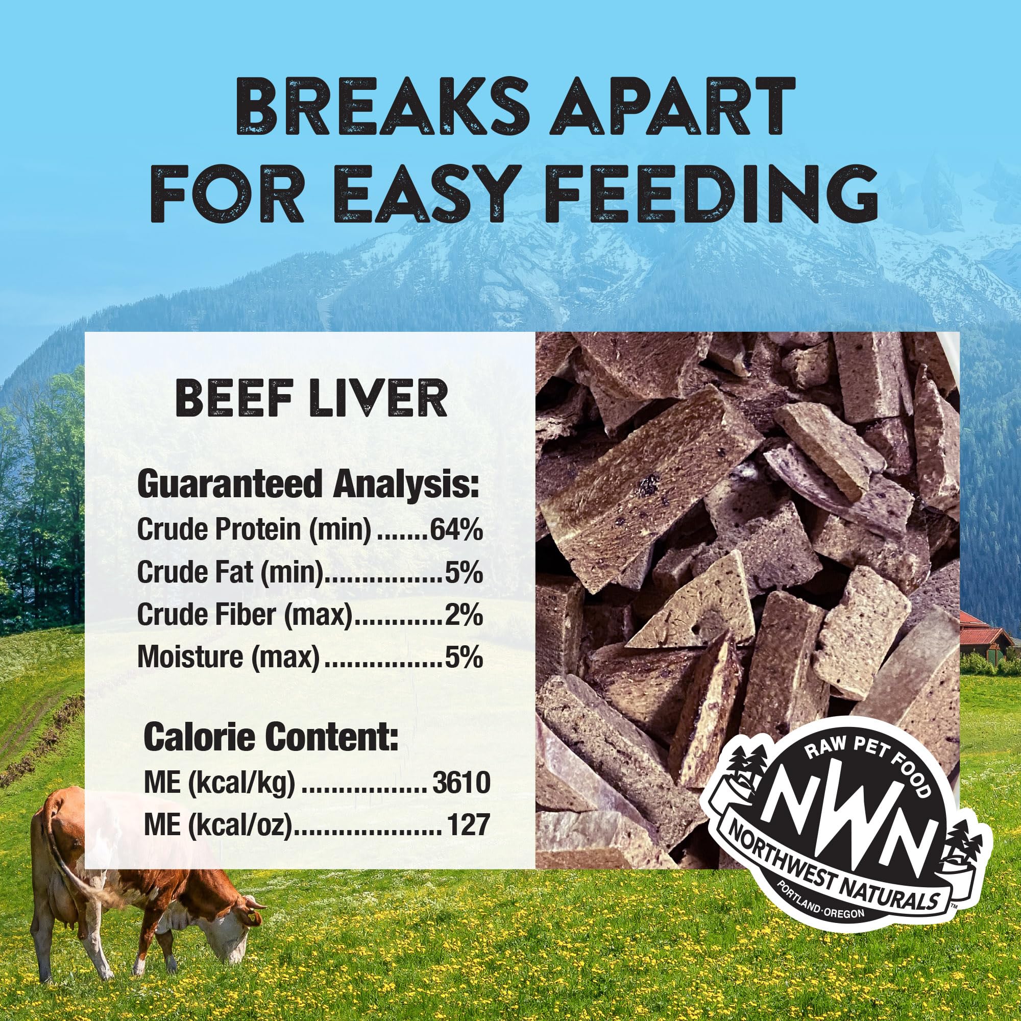 Beef liver treats bite-sized pieces ready for pets from Northwest Naturals.
