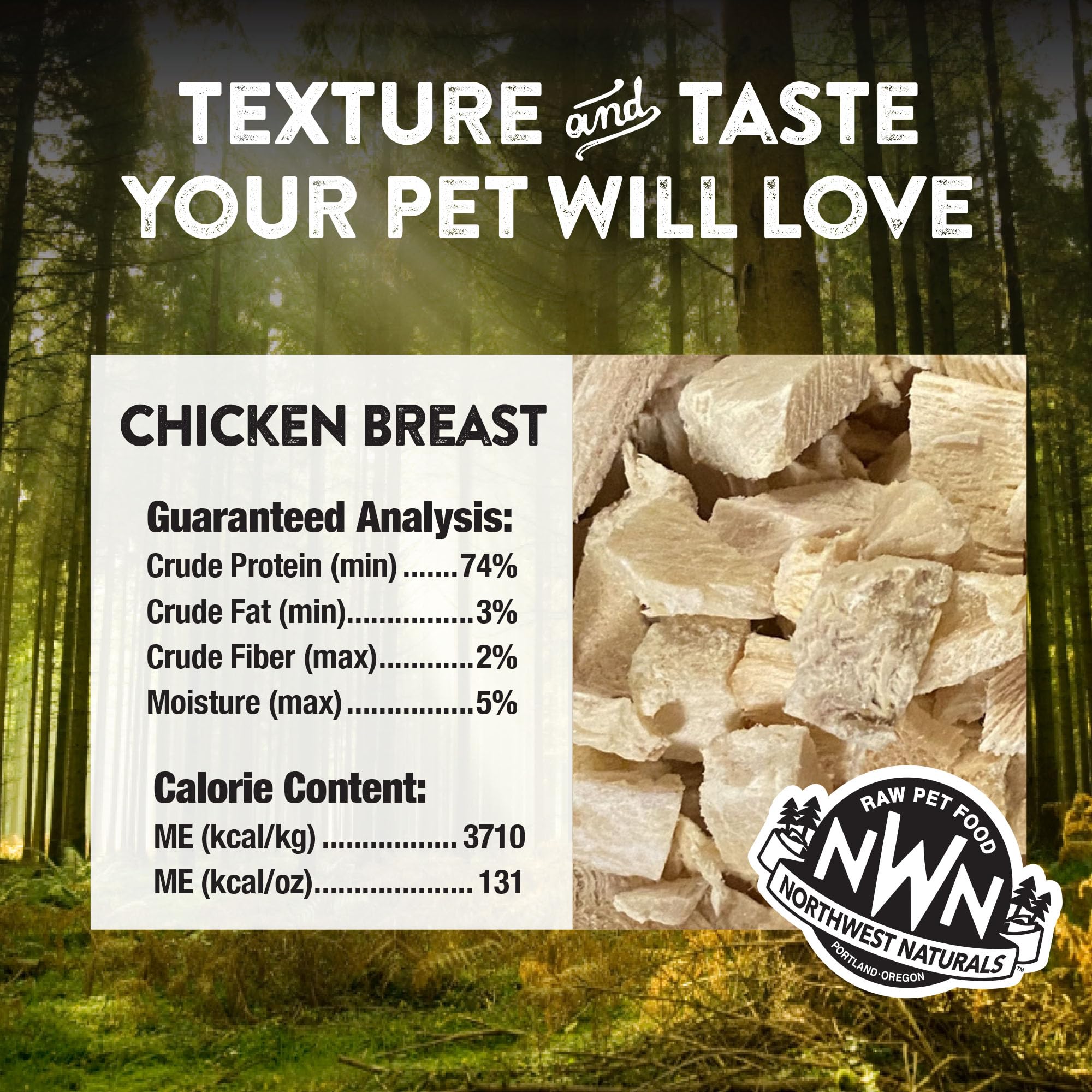 Northwest Naturals bite-sized chicken treats suitable for dogs and cats
